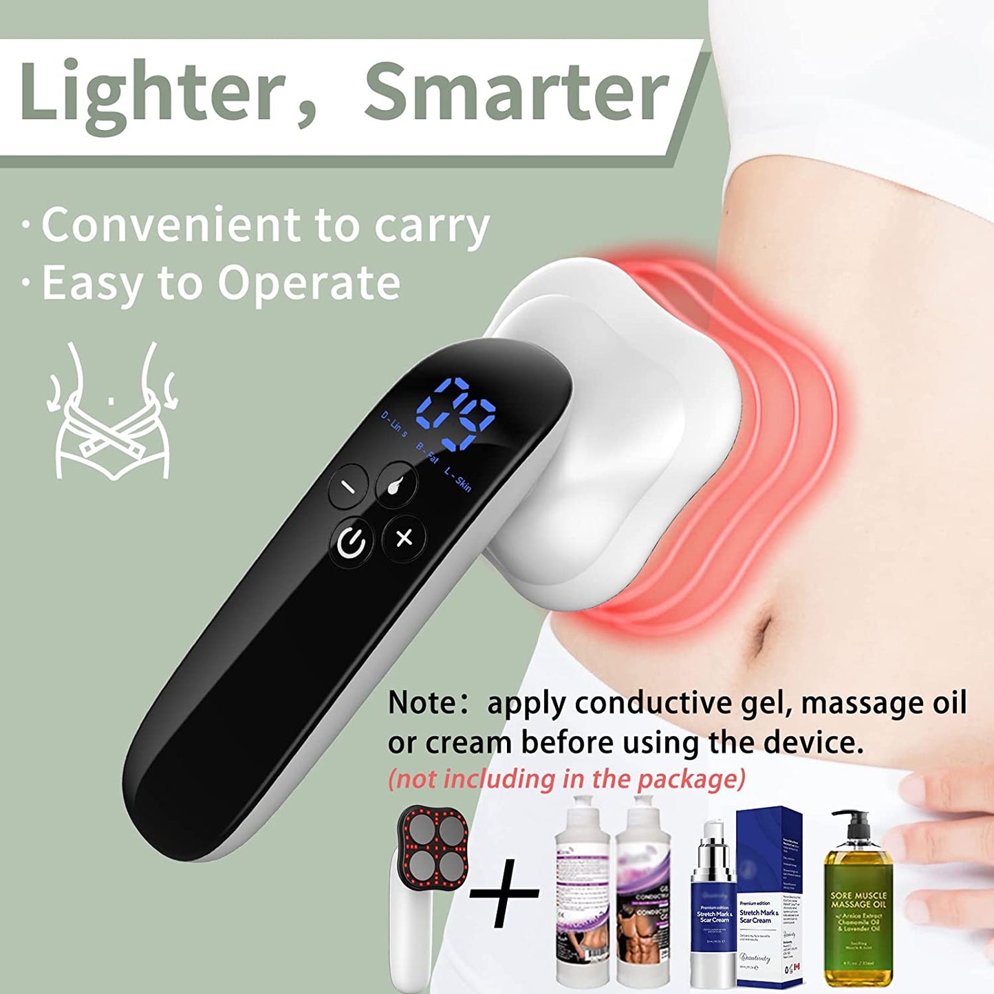 LassRoka Fat-Burning Massager, Removes Stretch Marks, Reduces Cellulite, and Enhances Blood Circulation